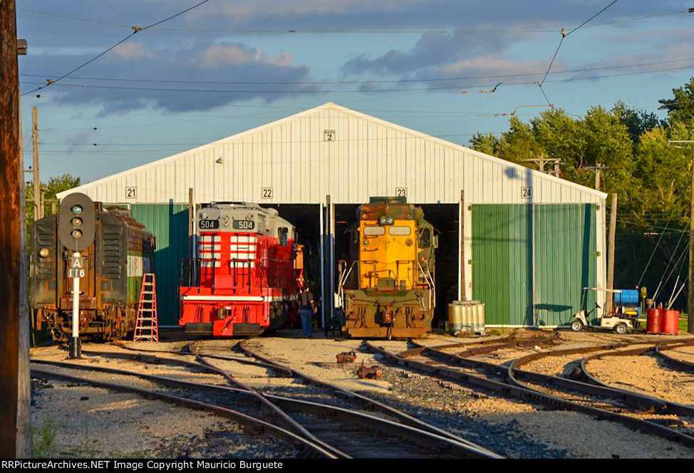 Diesel locomotives in the yard